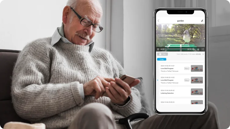 Grandpa on phone